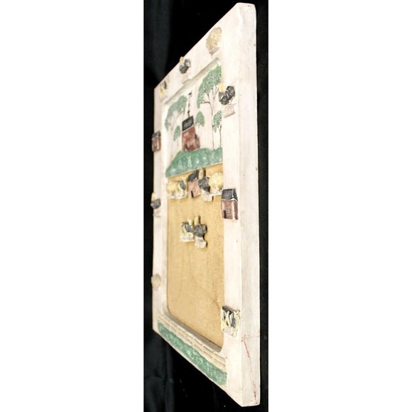 Vtg 90s Hen Feathers Cork Board 7 Pins Hangable Farm House Barn Animal Rustic - Picture 6 of 8